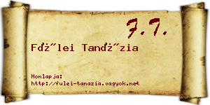 Fülei Tanázia névjegykártya